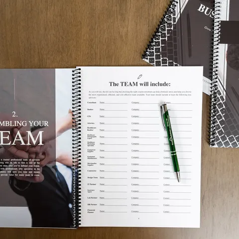 An open KLAS workbook page titled Assembling your team with a green pen